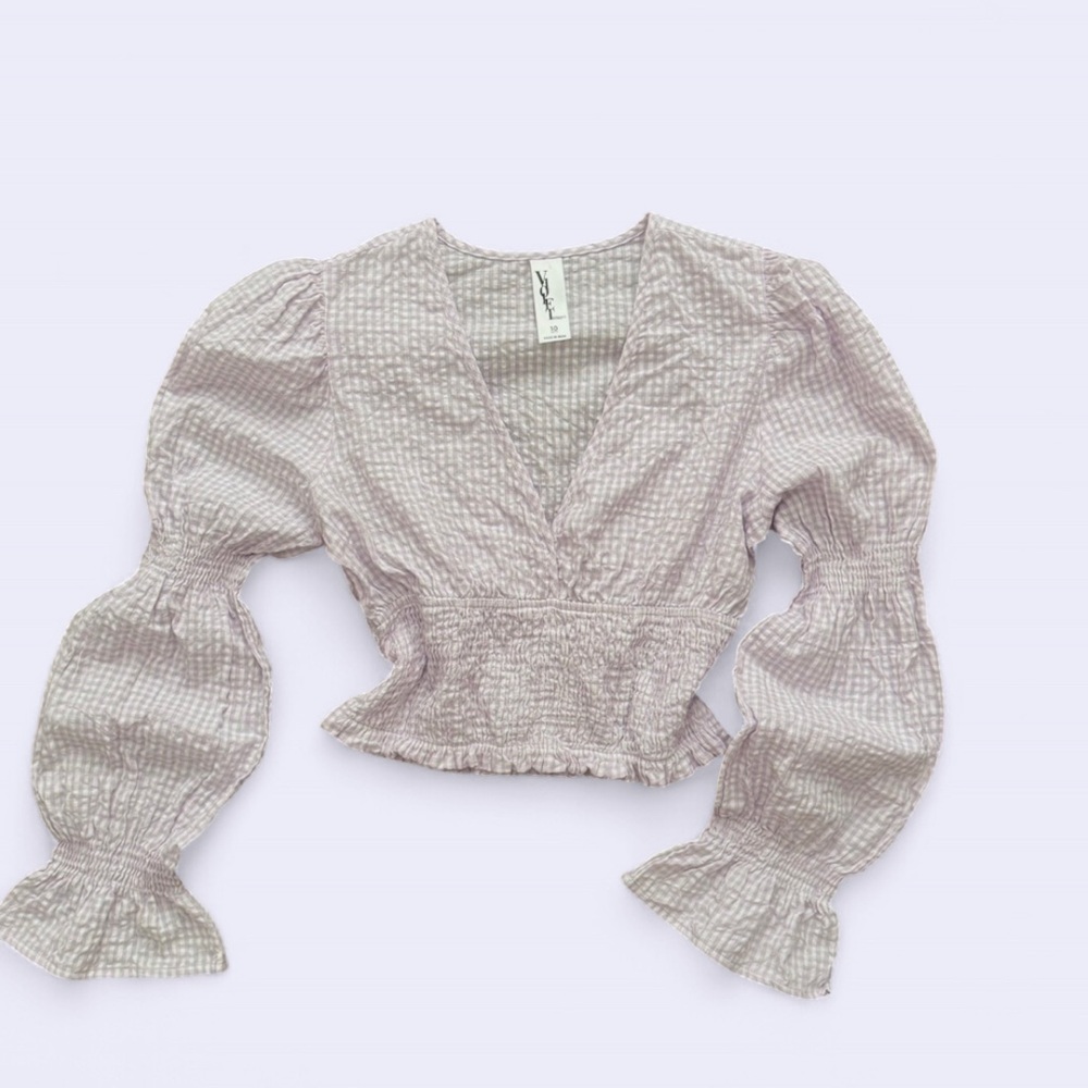 Cottagecore Lilac Gingham Ruffle Top 🍓